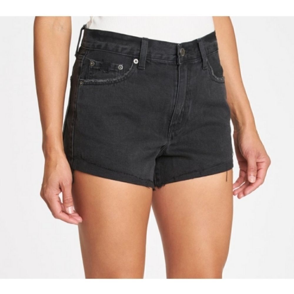 ASOS Design Black Denim High Waisted Shorts Size 6